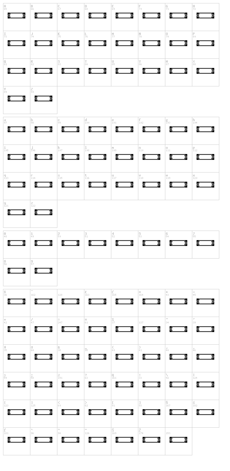 Vintage Panels 07 font map